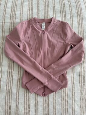 Alo Pink Zip-Up Bomber Jacket